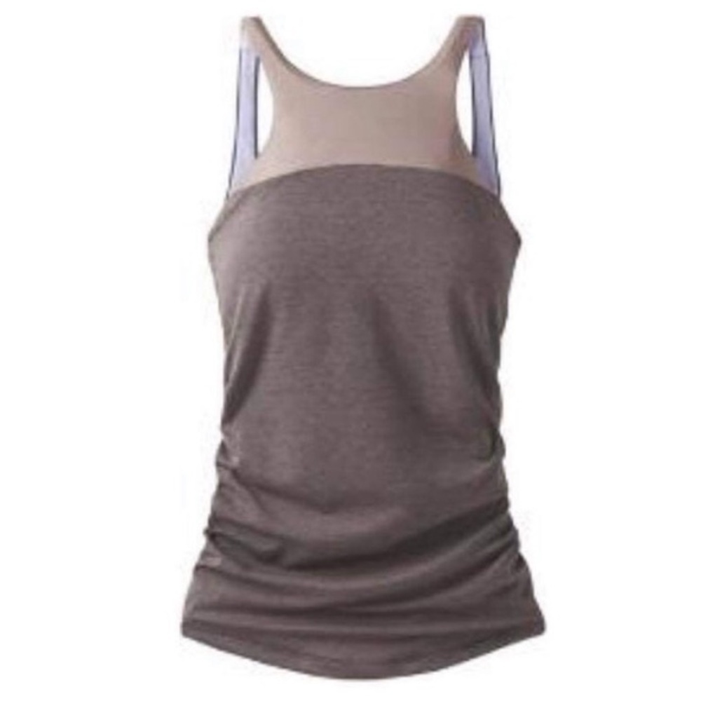 Prana Catrin Tankini Muted Truffle Brown Swim Top Bathing Suit Small